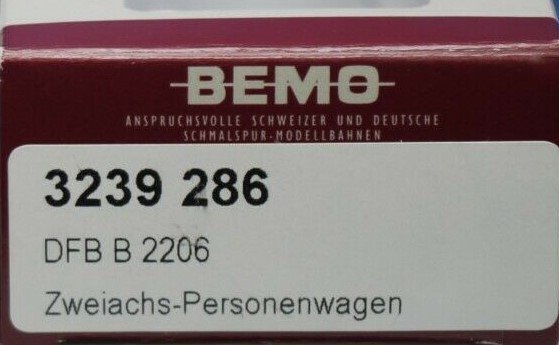 BEMO 3239286 Zweiachs-Personenwagen B 2206 der DFB Spur H0m 