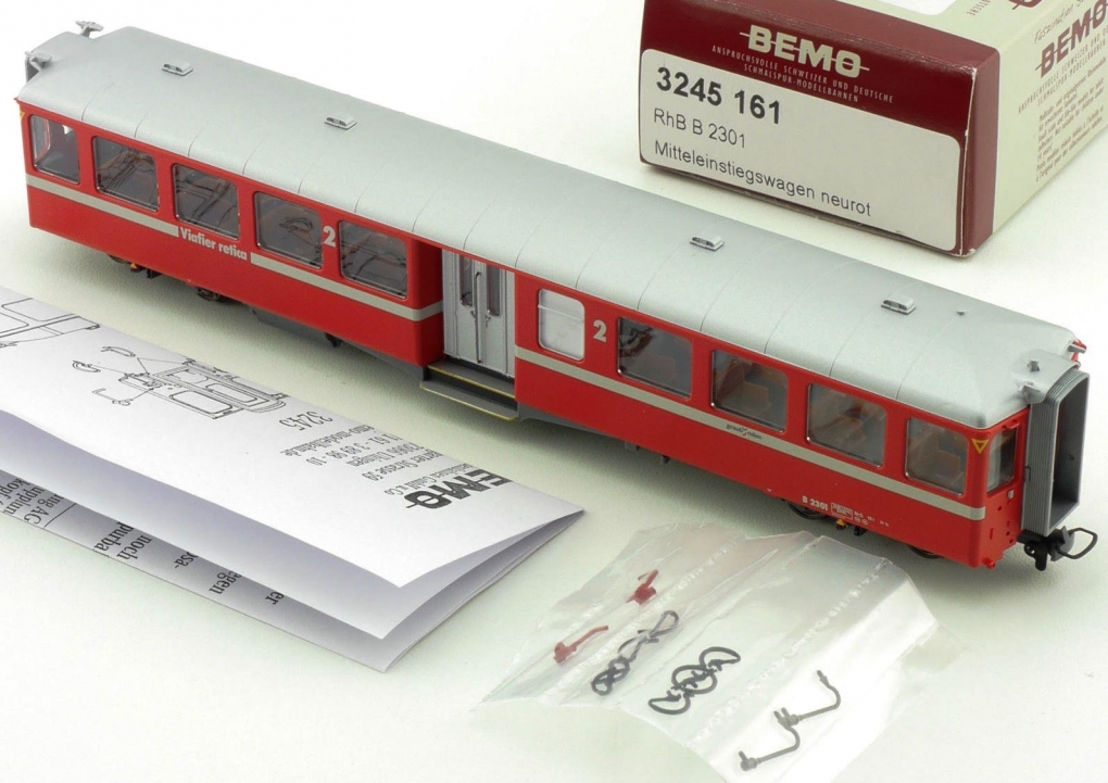 Bemo 3245121 Personenwagen B 2301 Mitteleinstiegswagen RhB H0m